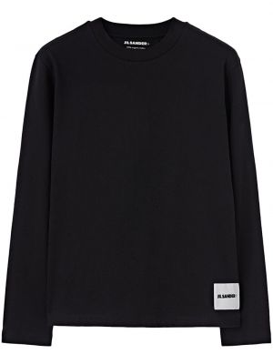 Bavlněné tričko Jil Sander černé