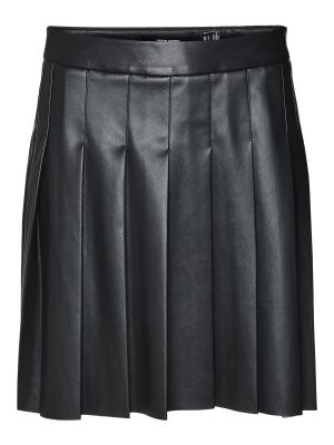 Kožená sukňa Vero Moda čierna