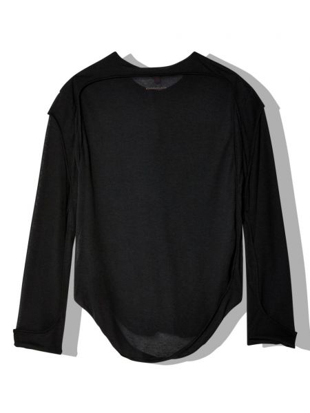 Pūkinė marškiniai su sagomis Eckhaus Latta juoda