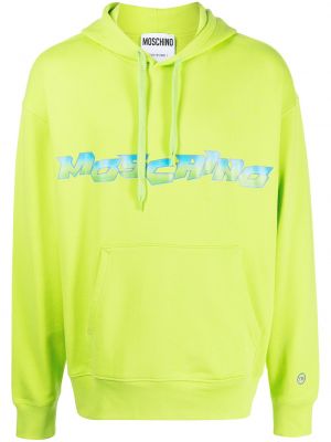 Hoodie con stampa Moschino verde