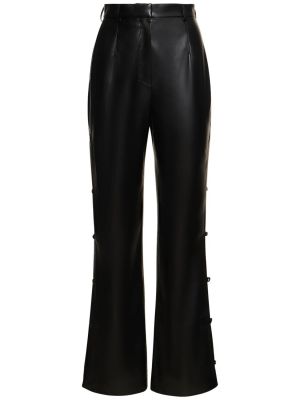 Pantalones de cuero de cuero sintético Nanushka negro