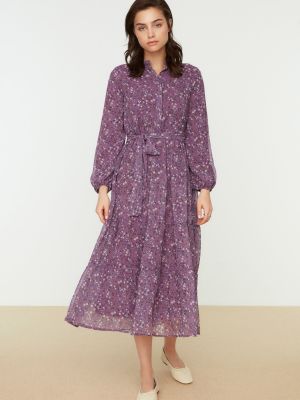 Šifonové šaty Trendyol fialová