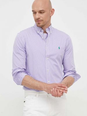 Pernata košulja s gumbima Polo Ralph Lauren ljubičasta