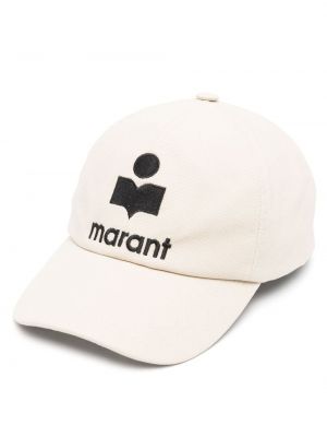 Памучна шапка с козирки бродирана Marant черно