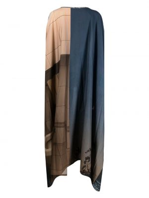 Robe longue à imprimé Barbara Bologna bleu