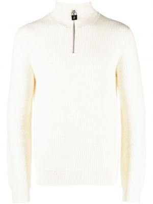 Вълнен пуловер с цип Jw Anderson бяло