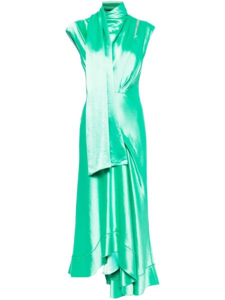 Satynowa sukienka koktajlowa Acler zielona