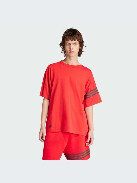 Хлопковая футболка Adidas красная