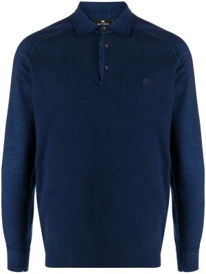 Поло тениска бродирана Etro синьо