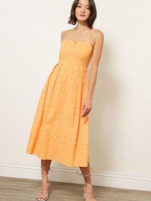 Платье миди в горошек Line & Dot оранжевый