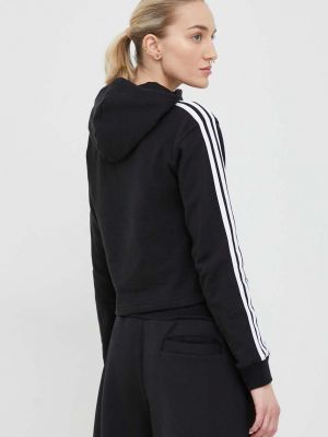 Bluză cu glugă cu dungi Adidas negru