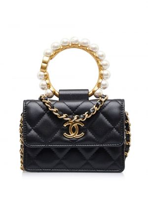 Listová kabelka s perlami Chanel Pre-owned