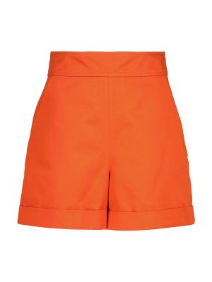 Памучни ленени шорти с висока талия Marni оранжево