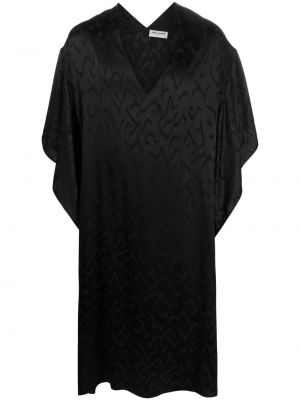Raštuota šilkinė marškiniai su zebro raštu Saint Laurent juoda