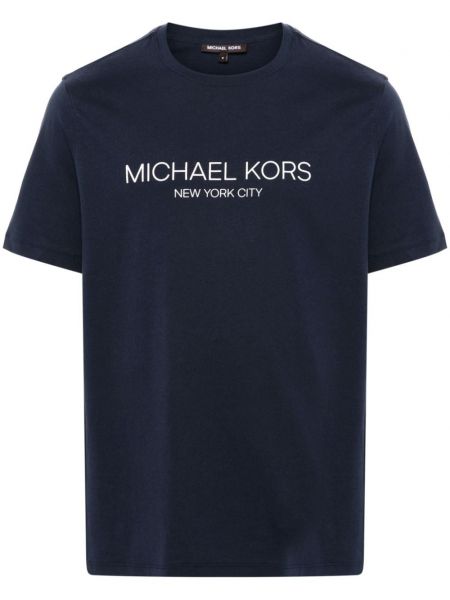 Βαμβακερή μπλούζα Michael Kors μπλε