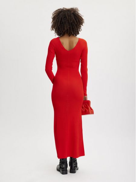 Трикотажное приталенное платье Gestuz красное