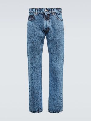 Kožené džínsy s rovným strihom Marni modrá