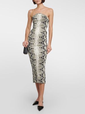 Μίντι φόρεμα με μοτίβο φίδι Khaite