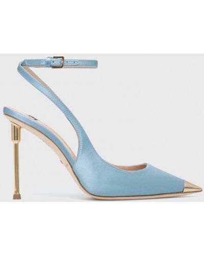 Ниски обувки с висок ток Elisabetta Franchi синьо