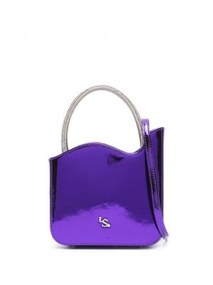 Кожени шопинг чанта Le Silla виолетово