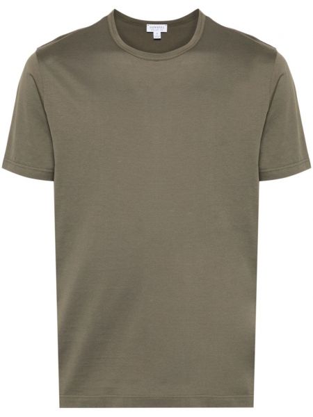 Βαμβακερή μπλούζα από ζέρσεϋ Sunspel πράσινο