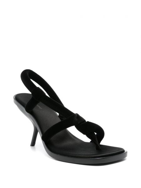 Aksamitne sandały Ferragamo czarne