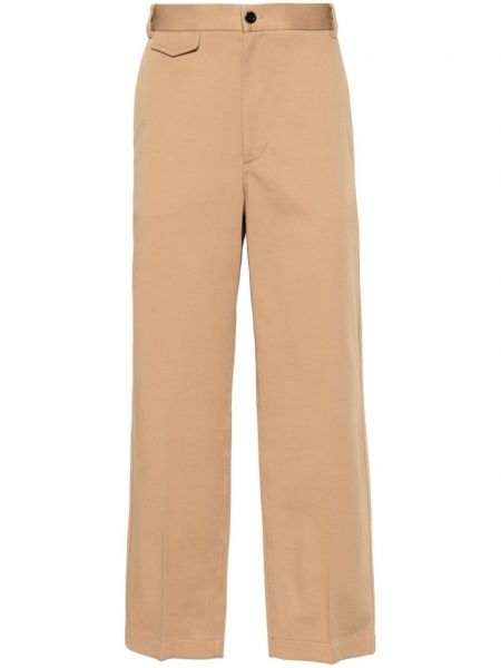 Bavlněné rovné kalhoty Gucci hnědé