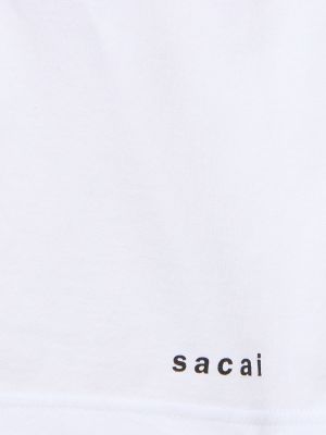 Тениска с принт Sacai черно