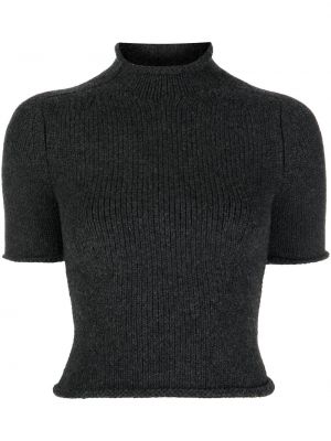 Hög krage stickad crop top Alexander Wang grå