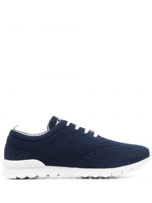 Strikket brodert sneakers Kiton blå