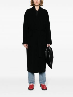Vlněný kabát z merino vlny Roberto Collina černý