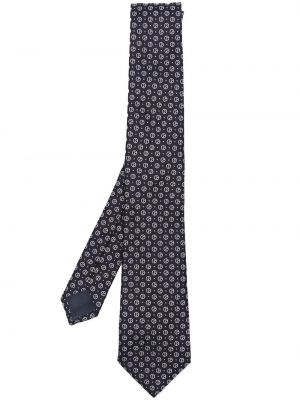 Cravate en soie à imprimé Giorgio Armani bleu