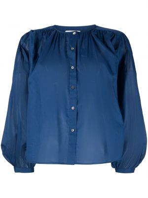 Прозрачна памучна риза Closed синьо