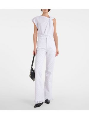 Zvonové džíny s vysokým pasem Isabel Marant bílé