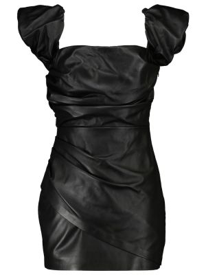 Mini vestido de cuero Zeynep Arçay negro