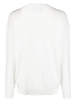 Pull en tricot à imprimé Boutique Moschino blanc