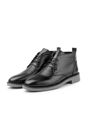 Iš natūralios odos chelsea stiliaus batai su raišteliais su užtrauktuku Ducavelli juoda