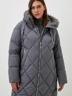 Утепленная демисезонная куртка Le Monique серая
