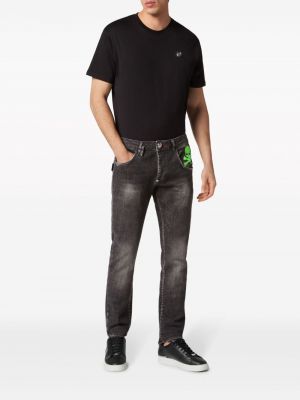 Straight jeans mit print Philipp Plein schwarz