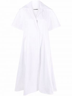 Plissert overdimensjonert dress Jil Sander hvit