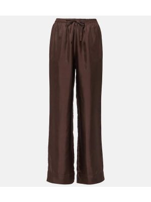 Pantalones de seda Asceno marrón