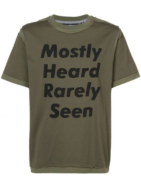 Тениска с принт Mostly Heard Rarely Seen зелено