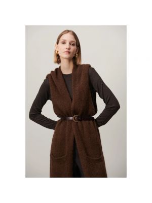 Chaleco de lana sin mangas de lana mohair Jane Lushka marrón