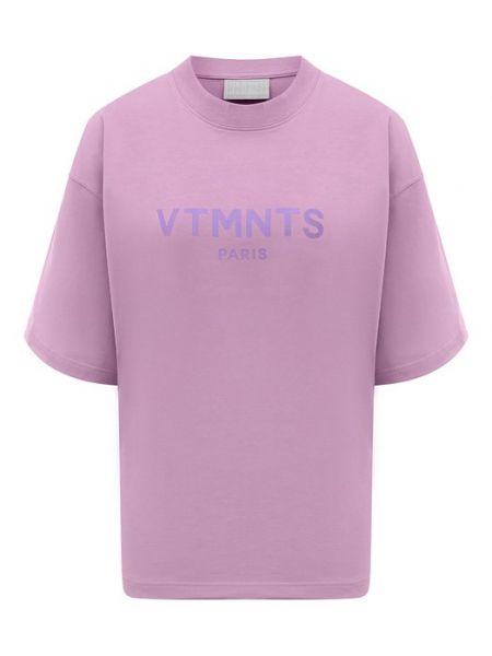 Хлопковая футболка Vtmnts фиолетовая