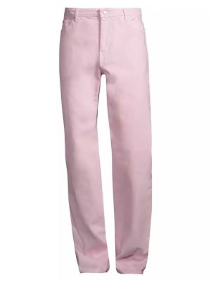 Хлопковые джинсы свободного кроя Courrèges розовые
