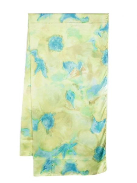 Сатенен шал на цветя с принт Liu Jo зелено