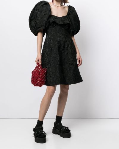 Vestido de cóctel de tejido jacquard Simone Rocha negro