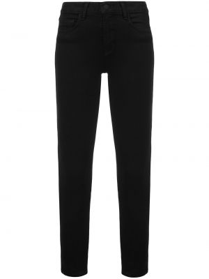Skinny džíny s vysokým pasem L'agence černé