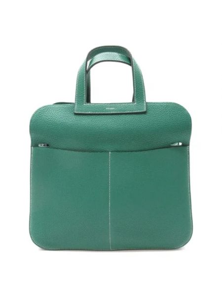 Bolso cruzado de cuero retro Hermès Vintage verde
