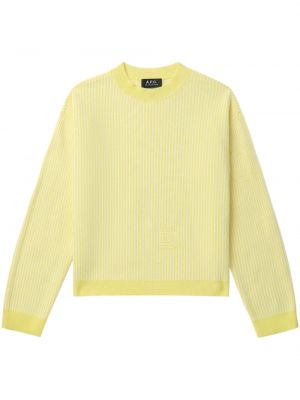 Памучен пуловер A.p.c. жълто
